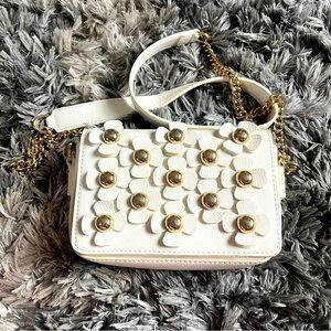 Forever 21 Crossbody Purse with flowers and gold accents